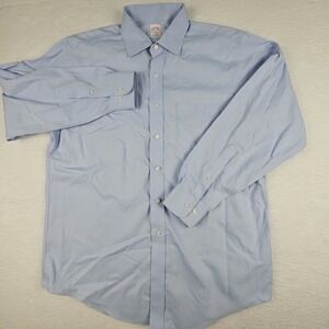 Brooks Brothers 346 Dress Shirt 16.5-4/5 L Blue‎ Cotton Long Sleeve Regular Fit